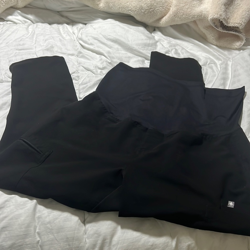 Black FIGS maternity scrubs